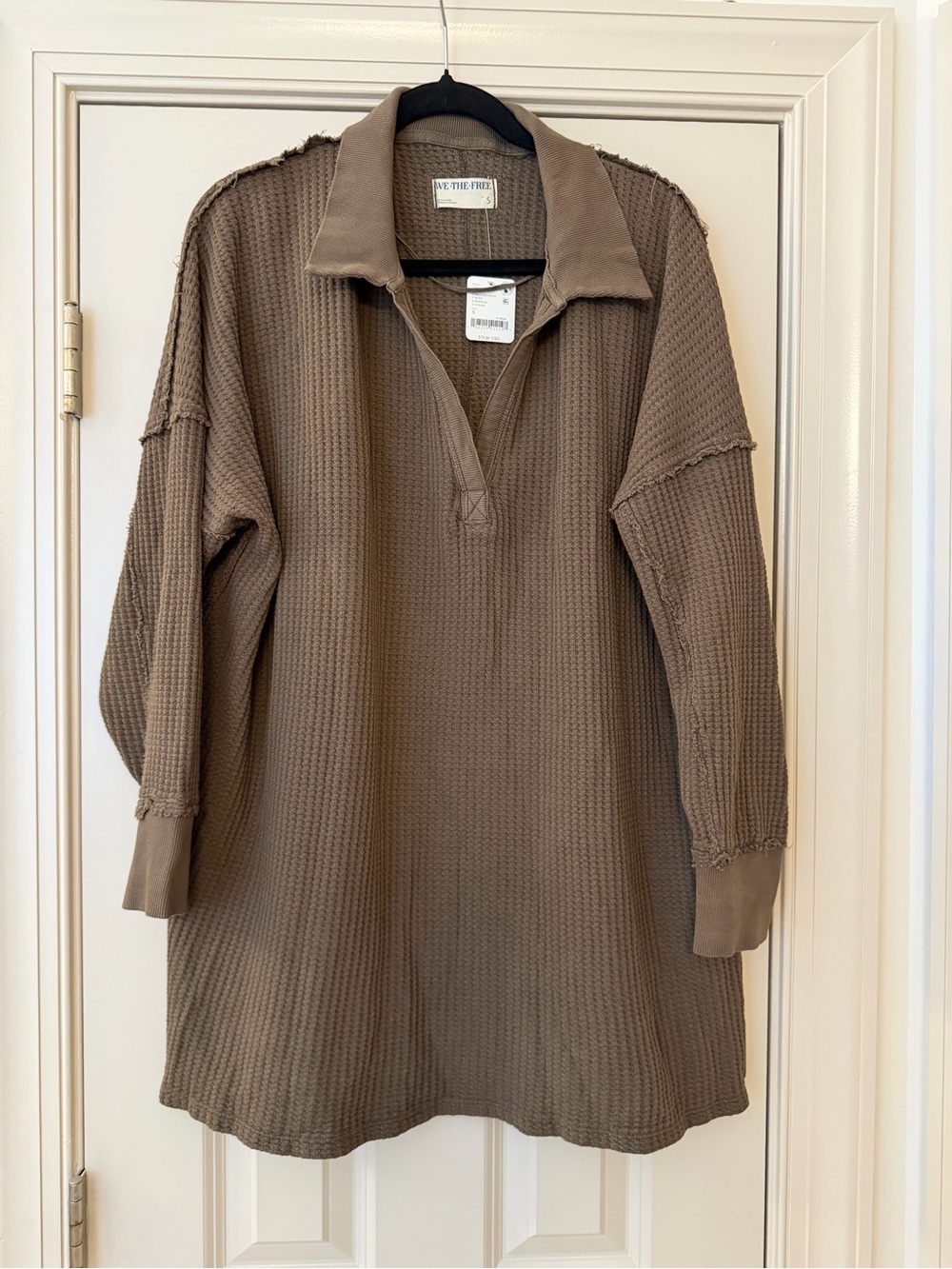 NWT Free People We The Free Travis Polo in Military Green